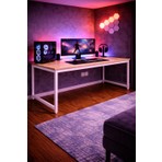 Flinder Çam/beyaz Oyuncu Masası 160X60, Bilgisayar Masası, Gamer Masası, Gaming Masa, Metal Ayaklı