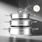 Nehir Silver 6 Parça Paslanmaz Çelik Sahan Seti (16-18-20 cm)
