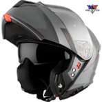 mt Genesis Sv Solid A12 Parlak Gri Çene Açılır Motosiklet Kaskı