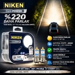 Niken H7 %220 Daha Parlak, 4500K Doğal Beyaz Işık, 12V 55W Trafiğe Çıkış Onaylı Dark Power Standart Far Uyumu, 2'li Paket