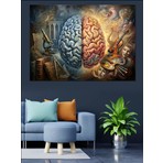 Artmeg Insan Beyni ve Analitik Sanat Dekoratif Kanvas - Mdf Ahşap Tablo