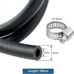 Otovadim 8mm Akaryakıt Hortumu Lpg/cng Benzin ve Mazot Taşıma Için Bezli Içten Örgülü Nbr Nitril (Iç Çap 8 Mm) 1 Metre Uzunlukta + 2 Adet Kelepçe