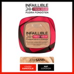 L'Oréal Paris Infaillible 24H Fresh Wear Pudra Fondöten 220 Sand Yüksek Kapatıcılık ve Mat Görünüm