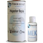 Fiber Elyaf Kompozit Fiber Elyaf Polyester Reçine 1kg. (Sertleştiricili)+Mek 10 Gr.
