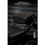 Motobros Motosiklet Fermuarlı Su Geçirmez Körüklü Arka Çanta ve Sele Pedi