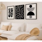 Voba Store Çerçeve Görünümlü Modern Soyut Mdf Tablo Seti -153