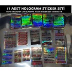 Özgül Reklam Hologram Sticker Seti 120 Parça 17 Takım / Araç Hologram Sticker / Bisiklet Sticker / Motor Sticker