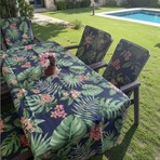 Mor Minder Sandalye Minderi ve Masa Örtüsü Fermuarlı Lastikli 6'lı 4 cm Sünger Alt 42X42 Sırt 42X42 Yeşil