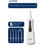 Direct Nexus Şarjlı Taşınabilir Ağız Duşu 5 Başlıklı 5 Modlu Ipx7 350 ml Beyaz