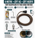 Bimex Matkap Uyumlu Kanal Açma Seti 6 Metre 16 mm | 2 Uçlu (Baget + Yağ Açıcı) | Pim Anahtarlı | Eldiven Hediyeli Profesyonel Set