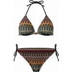 Aquella Kendinden Desenli Triko Üçgen Bikini Takım