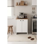 Robeve Kahve Köşesi Dolabı Çok Amaçlı Dolap Mutfak Dolabı 2 Kapaklı Kiler Dolabı Organizer Raflı Modern Dolap
