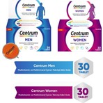 Centrum Women Multivitamin 30'lu Tablet + Centrum Men Multivitamin 30'lu Tablet + Vitamin Kutusu