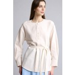 DeFacto Regular Fit Pamuklu Keten Karışımlı Uzun Kollu Tunik H5914AX26SM