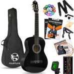 FOURTUNE Luca C-180BK Siyah Klasik Gitar Seti 4/4 Akçaağaç Klavye ile Premium Ses Kalitesi