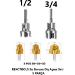 Rekotools -Pprc Pvc Su Borusu Diş Açma Seti 5 Parça – Havşa Pah Açma Aparatı Tesisatçı Kılavuz Seti