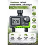 Rainpoint Raınpoınt 2 Çıkışlı Akıllı Sulama Zamanlayıcı IP65 Su Geçirmez Bahçe Musluk Timer Dayanıklı Yapı