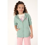 U.S. Polo Assn. Kız Çocuk Su Yeşili Fermuarlı Basic Sweatshirt 50296390-VR048