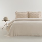 Yataş Cora Ekru Pamuklu Çift Kişilik Pike Takımı 200x220 cm Lastikli Çarşaf ve Yastık Kılıfı