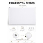 Harvox 100X150 cm Projeksiyon Perdesi Katlanabilir Taşınabilir Duvar Projeksiyon Perdesi
