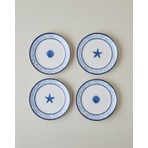 English Home Shellwave Porselen 4'lü Pasta Seti 19 cm Lacivert-Beyaz
