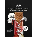 Gigis Food 12'li Elmalı Tarçınlı Kolajenli Yüksek Protein Bar Paketi