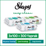Sleepy Doğa Serisi Yüzey Temizlik Havlusu Mendili Çam+Okyanus+Dağ Esintisi 3x100 (300 Yaprak)