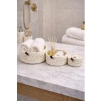 MaVaux Velora Set 3’lü Halat Sepet Banyo Organizer Dekoratif Düzenleyici El Yapımı Sepet Seti