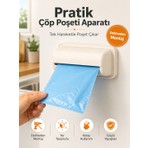 EUROLUXE Yapışkanlı Çöp Poşeti Aparatı Duvara Monte Poşetlik Düzenleyici Pratik Kullanım Yer Tasarrufu