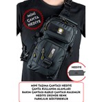 Seventeen Çok Bölmeli Erkek Sırt Çapraz Göğüs El ve Omuz Çantası Body Bag Siyah Renk Unisex