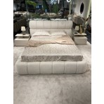 Cozze Mobilya Modern Bubble Buklet Dokulu Çift Kişilik Bazalı Karyola ve Başlık Seti - 160X200 cm