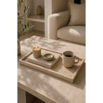 Marbello Dekoratif Tabak Mermer Bej Renk Dikdörtgen Şekil 20x30 cm Doğal Taş Tepsi