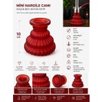 Han Tobacco Kırmızı Mini Nargile Camı 10 cm | Kalın Cam Gövde | Kompakt Boy | Tüm Mini Nargilelerle Uyumlu