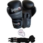 Dragon Attack 6 12 oz Boks Eldiveni Kick Boks Muay Thai Seti Suni Deri Malzeme ile Rahat Kullanım