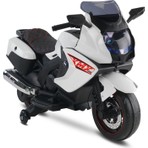 Babyhope Akülü Motor 12V 438 Tek Kişilik Beyaz Motosiklet 15 kg Taşıma Kapasitesi ile Eğlenceli Sürüş