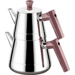 Lines Piramit Mini Boy Paslanmaz Çelik Çaydanlık Rose Gold Ergonomik Soft Kulp ile Şık Tasarım