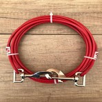 Lidersan Çelik  6 mm 5 Metre Köpek Bahçe Bağlama Halatı Kırmızı Renkli Metal Aksamlarla Güvenli Gezi Ortamı