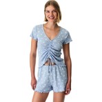 Penti Mavi Coralie Pointel Pamuklu Şortlu Pijama Takımı