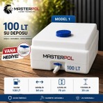 Promaster 100 Lt Beyaz Kare Su Deposu Vana Hediyeli Model 1 Dayanıklı ve Uzun Ömürlü