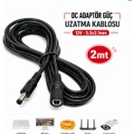 Anktek Dc Adaptör Güç Uzatma Kablosu 5.5x2.1mm 12V Kamera Şerit LED Monitör Dvr/nvr...2 mt