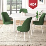 Canisa Concept Tor Serisi MDF Yuvarlak Mutfak Masa Takımı Beyaz Masa ve 4 Sandalye