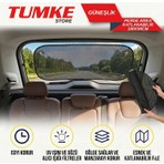 TUMKE Araç Içi  Arka Cam Güneş Kesici Katlanabilir Perde 100X50 cm Fileli Pratik Güneşlik