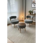 Aylive Mobilya Puf Takımı /çay Seti Ikili Koltuk Berjer ve  Puf Takımı 3 Lü Takım (Balkon, Salon ,ofis ,bahçe Takımı, Hobi Alanı, Bekleme Alanı Takımı]