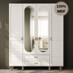 Comiet Lavanta 4 Kapak Mdf Ayaklı Tasarım Gardırop