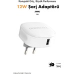 Duracell 12W USB-A Seyahat Şarj Adaptörü  – Telefon ve Tablet Hızlı Şarj Cihazı Beyaz