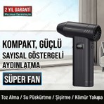 Mucosan X9 Şarjlı Turbo Fan Hava Üfleyici Kompresör -65W- 5+1- 160G Güçlü Itiş, Dijital Ekran, LED Işıklı, 2 Yıl Garantili