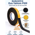 Babawick 3x15 mm Eva Sünger Fitil 10 Metre – Kapı & Pencere Için Kendinden Yapışkanlı Izolasyon Bandı | Ses, Toz ve Soğuk Önleyici Conta
