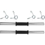 Ecgspor 40 cm Krom Dambıl Barı ve 4 Adet Çelik Sıkıştırma Yayı ile Ergonomik Antrenman Seti