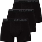 U.S.POLO 80097 ERKEK 3 LÜ LİKRALI COTON SİYAH BOXER