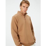 Koton Yarım Fermuarlı Sweatshirt Dik Yaka Uzun Kollu